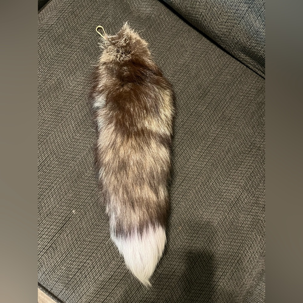 Foxtail keychain/handbag accent.
